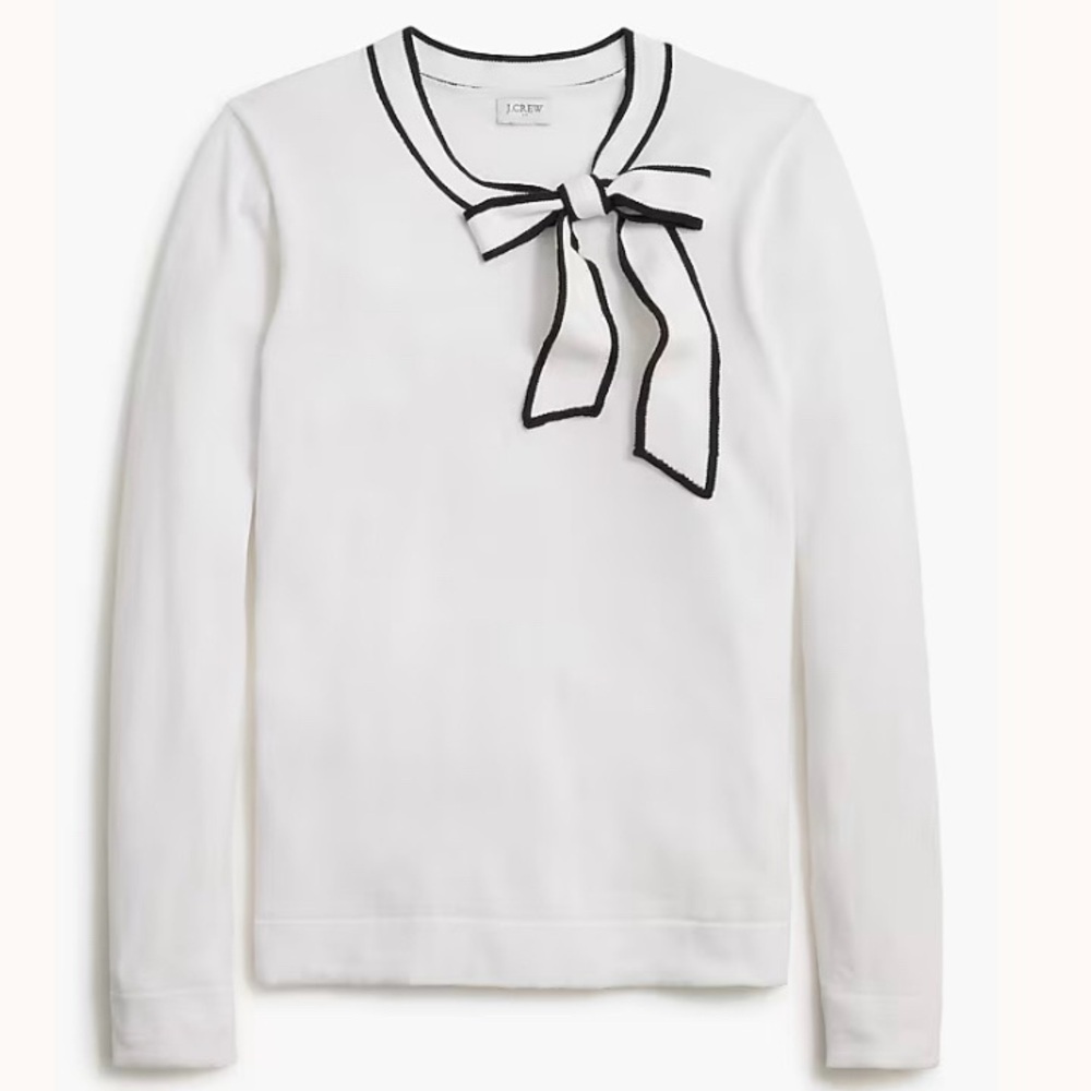 NWT J. Crew Lightweight Tie-Neck Bow Sweater Sz Lg